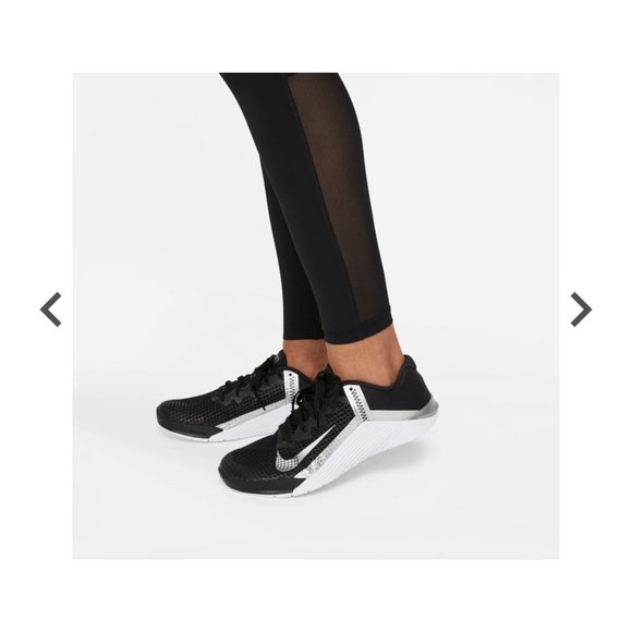 Nike Women's Pro Mid-Rise Mesh-Paneled Leggings - Picture 6 of 8